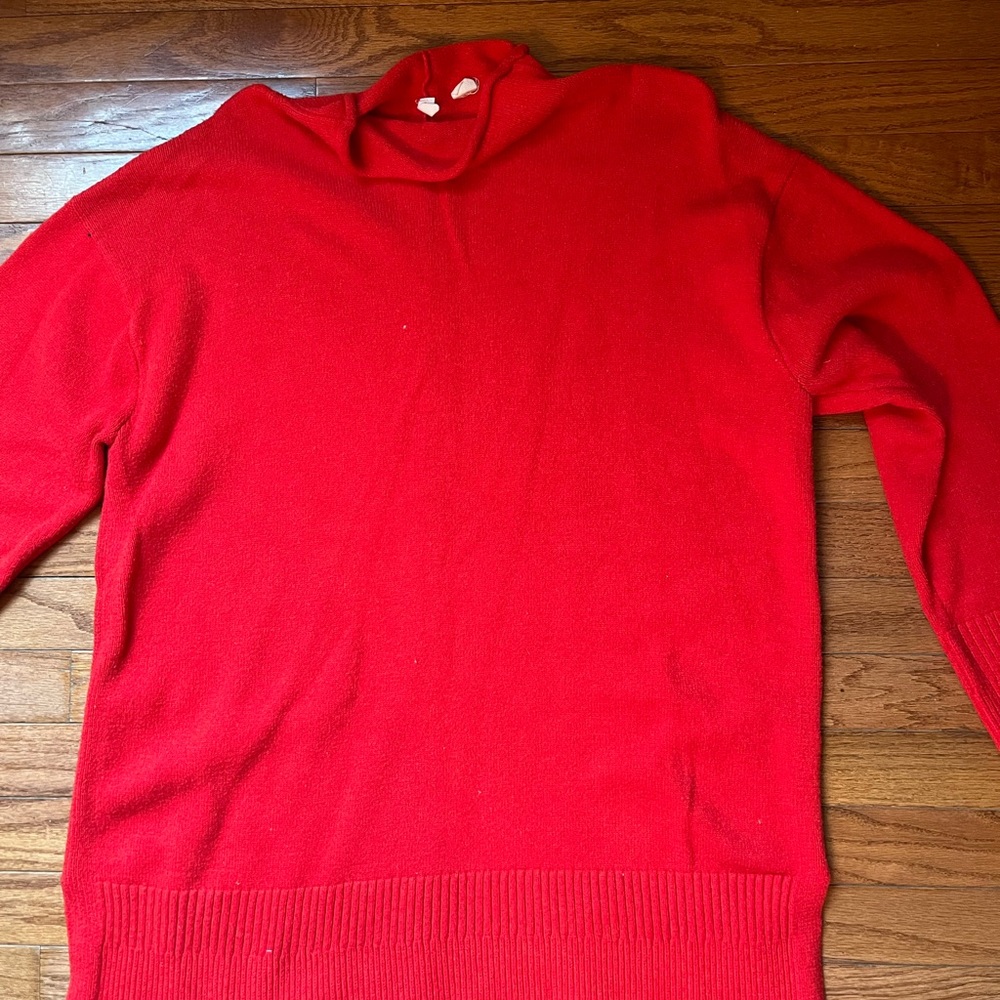 Anthropologie Red Tunic Sweater